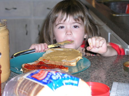 Lyla (3) Making a Sandwich