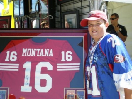 A.J. at 49er training camp 07