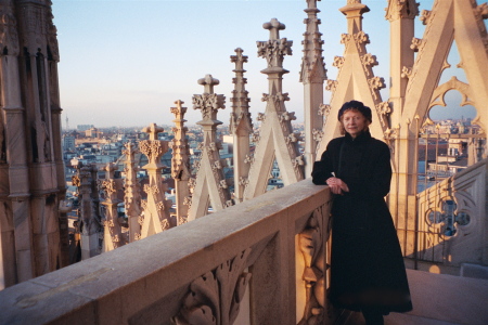 Angela at the top of the Duomo, Milan
