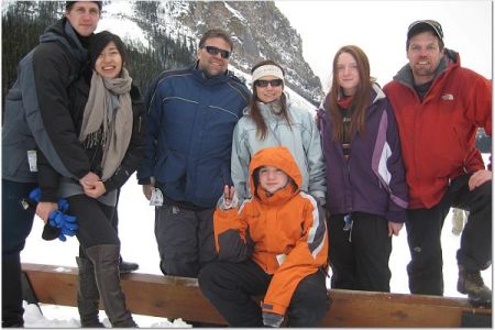 Me, family, and cousins at Lake Louise, Canada