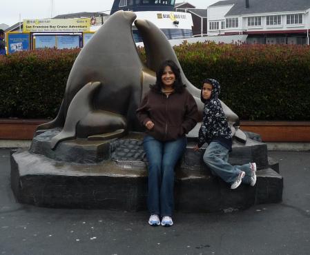 Wife and son at pier 39