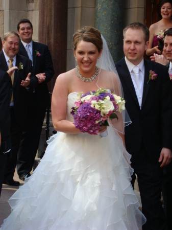 Jason & Whitney Gore coming out of church.