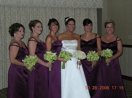 with bridesmaids