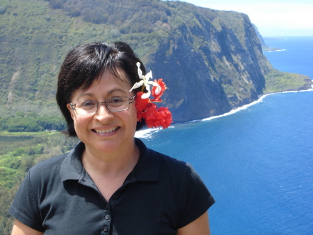 Renee at Waipio Valley Overlook in Hawaii