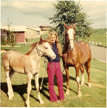 Me and my first horse and her colt in 1970