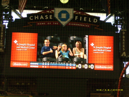 My kids on Jumbo Tron at Chase Field