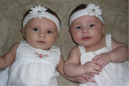 Paige and Elyse at 4 months