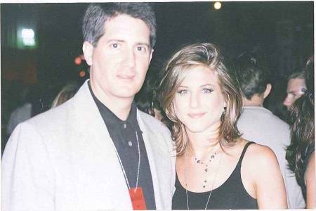 My husband with Jennifer Aniston