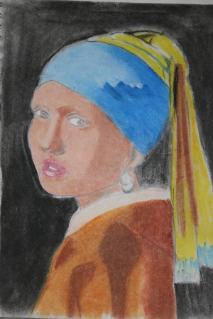 My Rendition of Vermeer's Girl with Pearl. . .