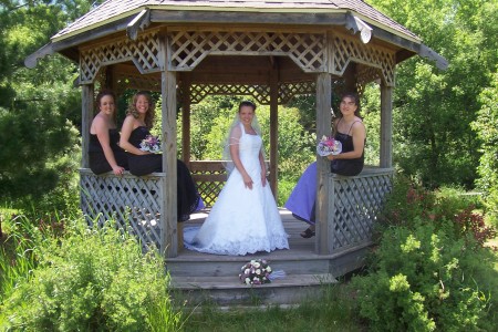 wedding picture of brides maid at gazabo