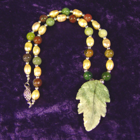 Stone leaf necklace I designed