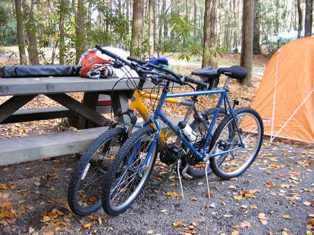 My son's and my mountain bikes