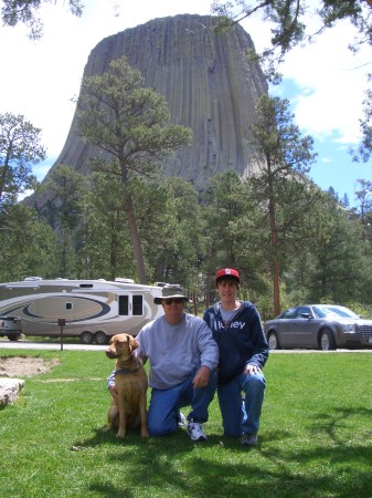 Brian, Paul (son) & Sandy at Devils Tower WY