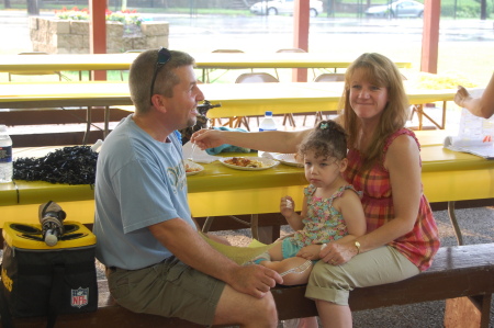 Ed Mish, daughter and wife, Saundra