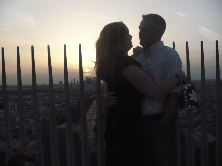 Sunset on top of the Arc de Triomphe- Paris