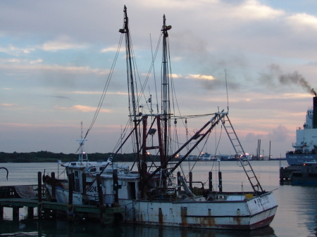 Shrimp Boats at sun set