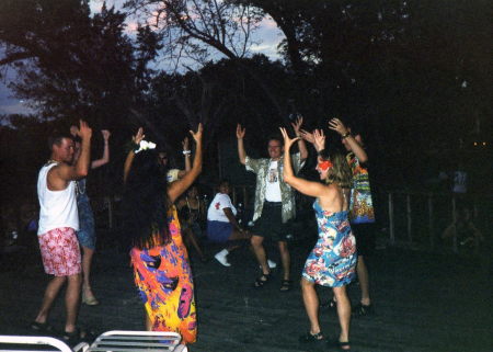 Dancing at the luau