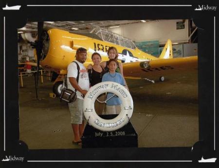 Me and th Family on the Hgr Bay of USS Midway
