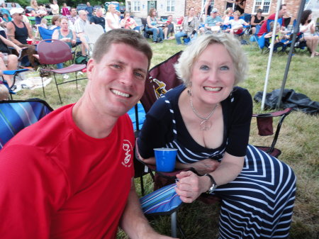 Patty and son Scott at concert in Haymarket