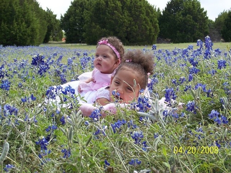 Kaitlyn and Jalynne in the Bluebonnets