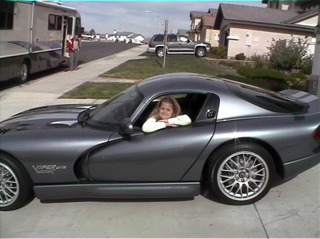 kate ready to take me for a ride in the viper