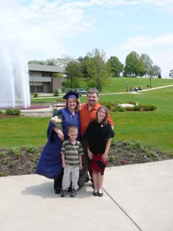 Me, hubby and kids at graduation from Penn St