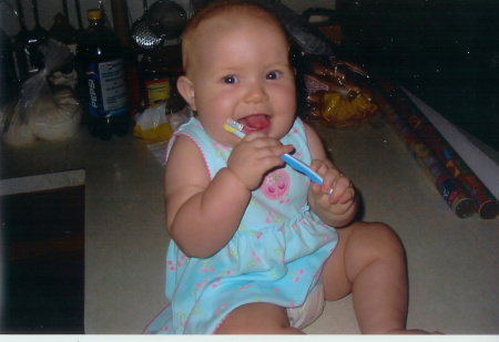 Brushing teeth at 5 months