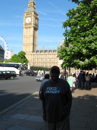 In London with Big Ben behind me