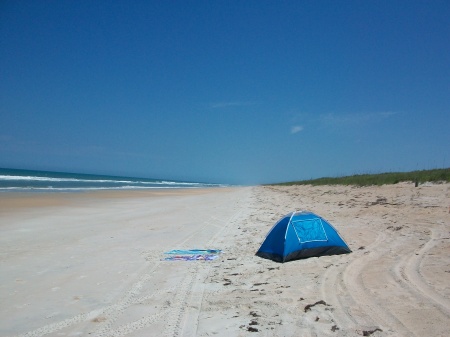 Camping at the beach