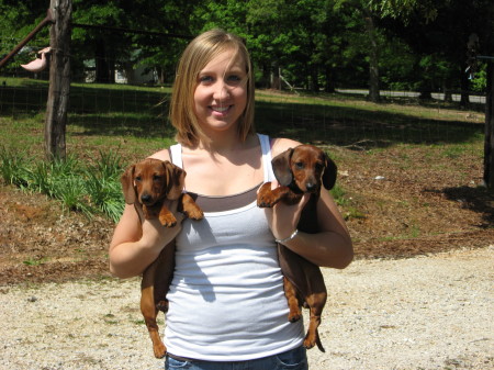 Kathrine and our dogs Leroy and Roxie