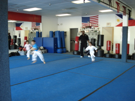 Aaron and Felicity at Karate