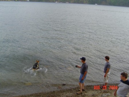 Dan, the boys & Ozzy (the dog)