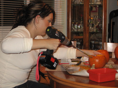 chrissy drilling  for seeds