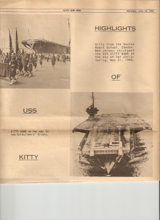 Kitty Hawk - CVA 63 Saturday, July15, 1961