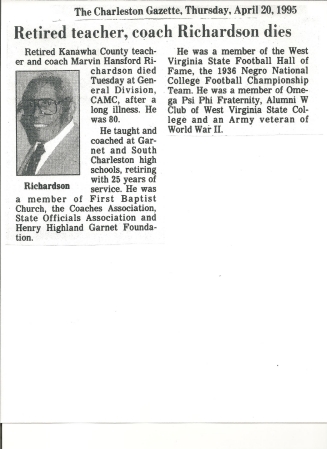 Coach Richardson&#39;s obituary