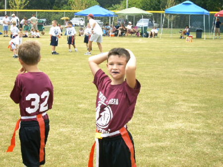 Travis playing football