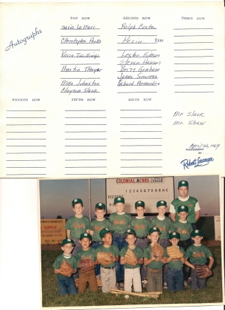 1969 Colonial Acres Little League