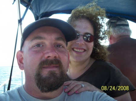 my hubby and me on the boat
