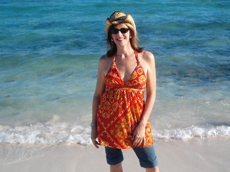 on the beach in Cozumel