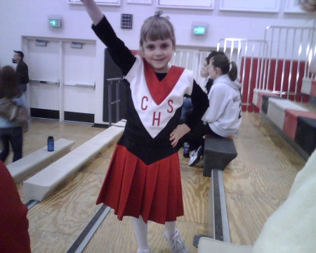 Delaney, age 5, at cheer Camp