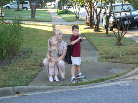 Waiting for school bus