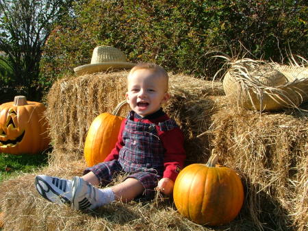 jayden in the back yard