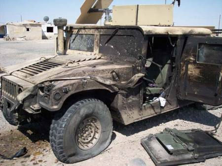 A Burnt Humvee