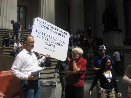 Protesting the Bear Stearns Bailout on Wall St