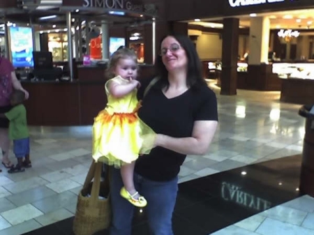 me and my grandbaby at the mall