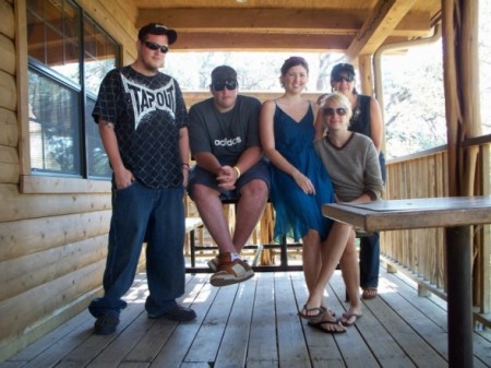 Family and friends on the Frio