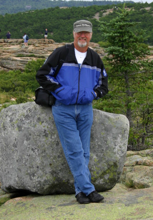 Me om Cadillac Mountain, Bar Harbor, Maine