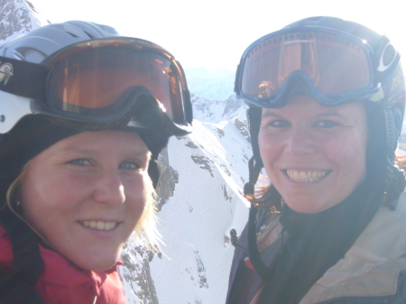 my sister and me skiing in Austria