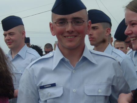 Russell at USAF basic training graduation