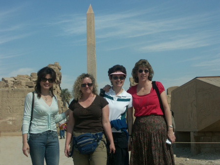 Marg with friends at Karnak in Luxor, Egypt
